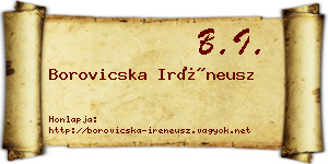 Borovicska Iréneusz névjegykártya